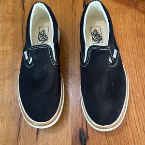 Vans Black Comfortable, Stylish, Slip-On Sneakers, Size 10